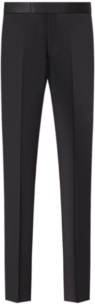 Dior Black Wool Trousers With Satin Inserts Worn By Offset