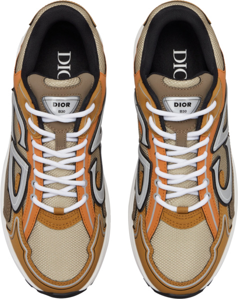 Dior Brown And Orange B30 Sneakers