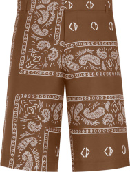 Brown Bandana Motif Shorts