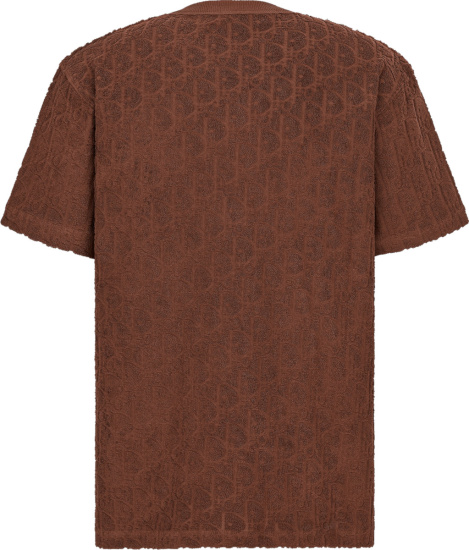 Dior Brown Terry Cotton Oblique T Shirt