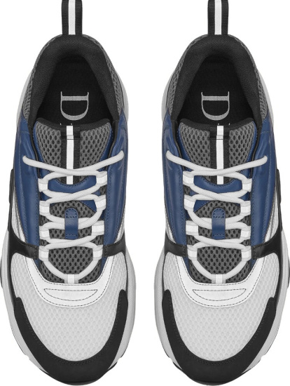 Dior Dark Grey Navy Blue Black And White B22 Sneakers