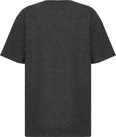 Dior Dark Grey Pinstriped Christain Dior Atelier T Shirt