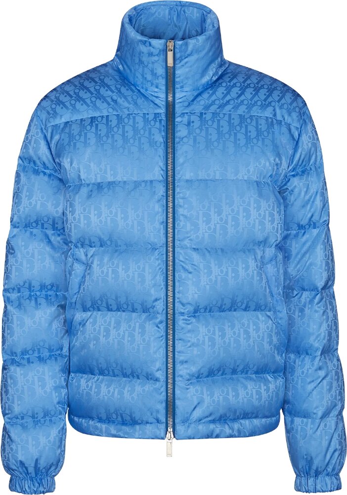 Dior Light Blue Oblique Puffer Jacket