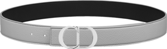 Dior Grey Leather And Silver Tone Cd Icon Buckle Bet