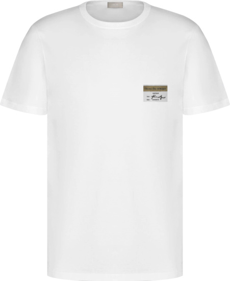Dior White 'Visitor Patch' T-Shirt | INC STYLE