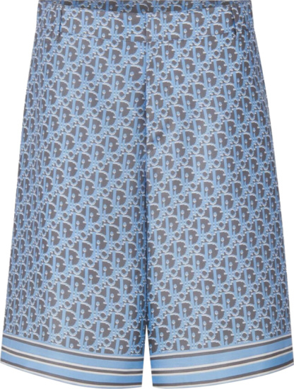 Dior Light Blue Navy Oblique Shorts