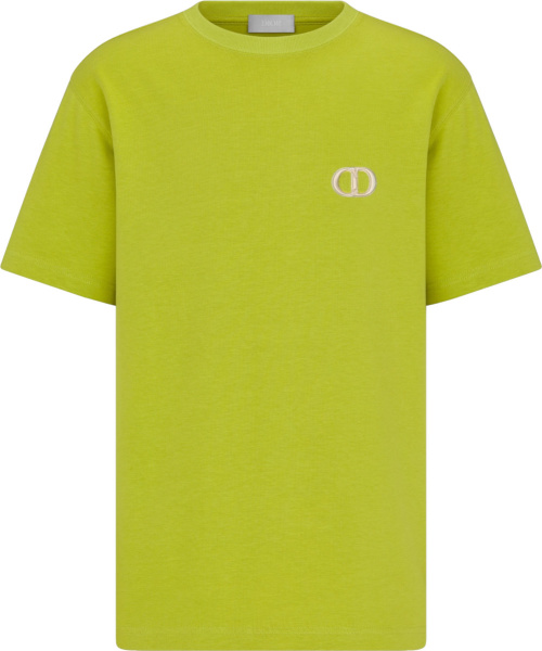 Dior Lime Green And Ivory Cd Icon T Shirt