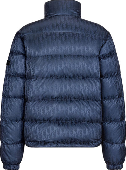 Dior Navy Blue Oblique Puffer Jacket