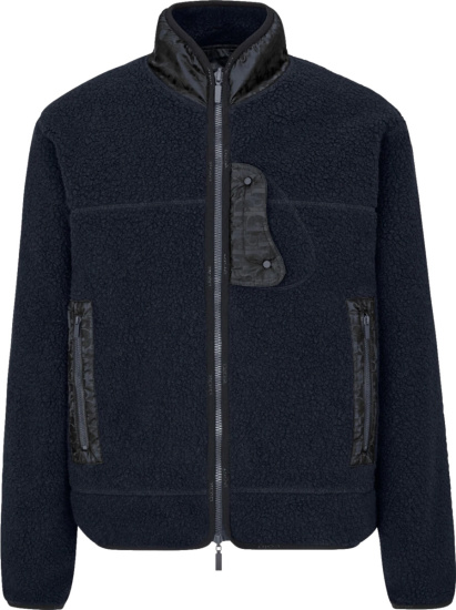 Dior Navy Sherpa Fleece Zip Jacket