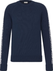 Dior Oblique Side Stripe Navy Sweater