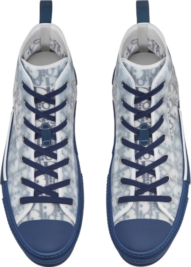Dior Oblique Whtie And Navy Sneakers