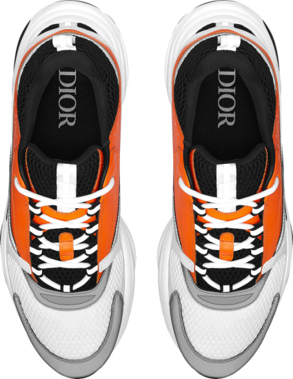 Dior Orange White And Black B22 Sneakers