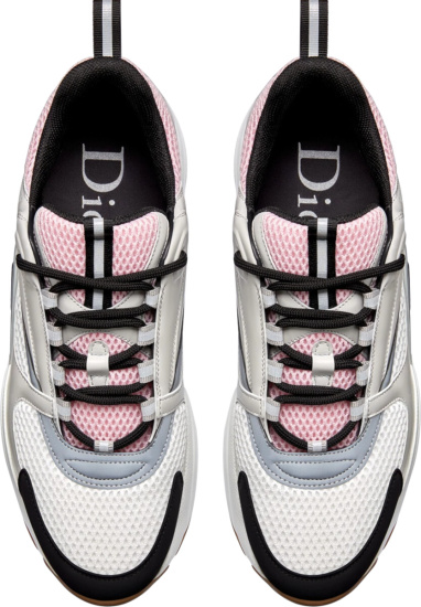 Dior Pale Pink Grey White Black Gum Sole B22 Sneakers