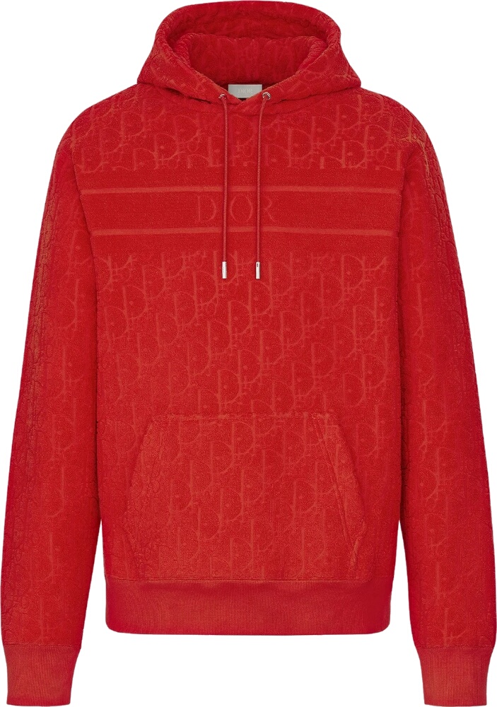 Dior Red Terry Oblique Hoodie | Incorporated Style