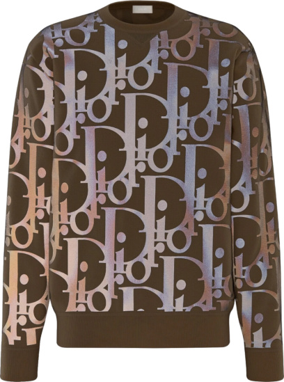 Dior Reflective Brown Beige Sweater Ski Capsule Collection