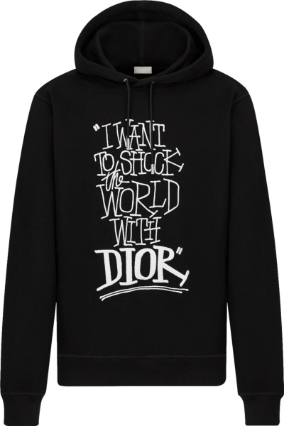 Dior Shawn Shock The World Hoodie Black