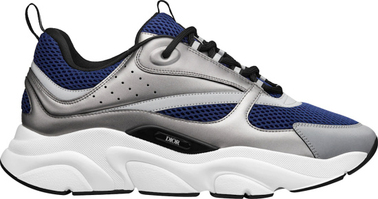 Dior Silver And Navy Blue B22 Sneakers