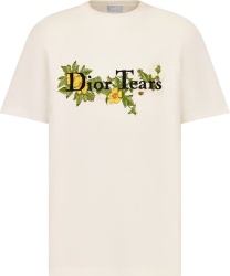 Dior Tears White Logo Embroidered T Shirt 393j696i0849 C089