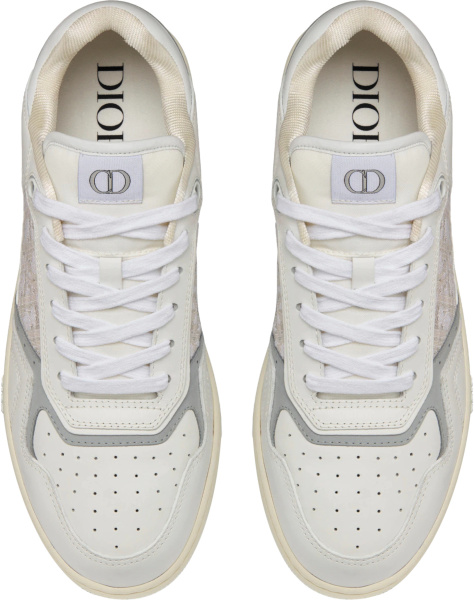 Dior White And Beige Oblique B27 Low Top Sneakers