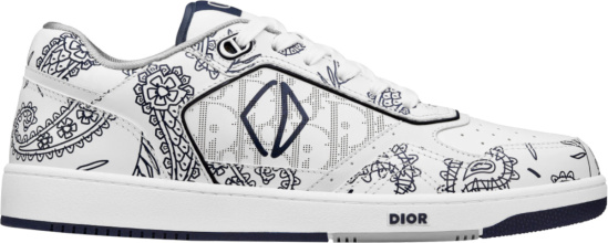 Dior White & Navy-Bandana 'B27' Sneakers | Incorporated Style