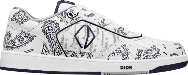 Dior White And Navy Bandana Print B27 Sneakers