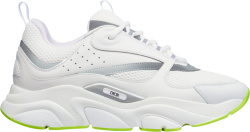 White & Neon Green-Sole 'B22' Sneakers