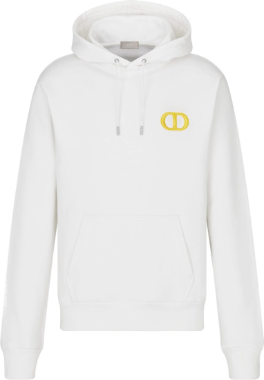 Dior White And Yellow Cd Icon Hoodie
