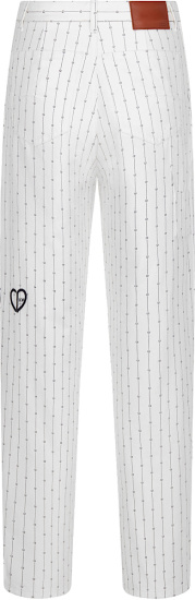Dior White Cd Heart Pinstriped Jeans