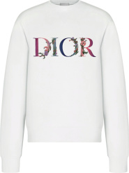 Dior White Dior Flowers Logo Sweatshirt