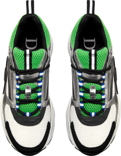 Dior White Green Silver Blue B22 Sneakers
