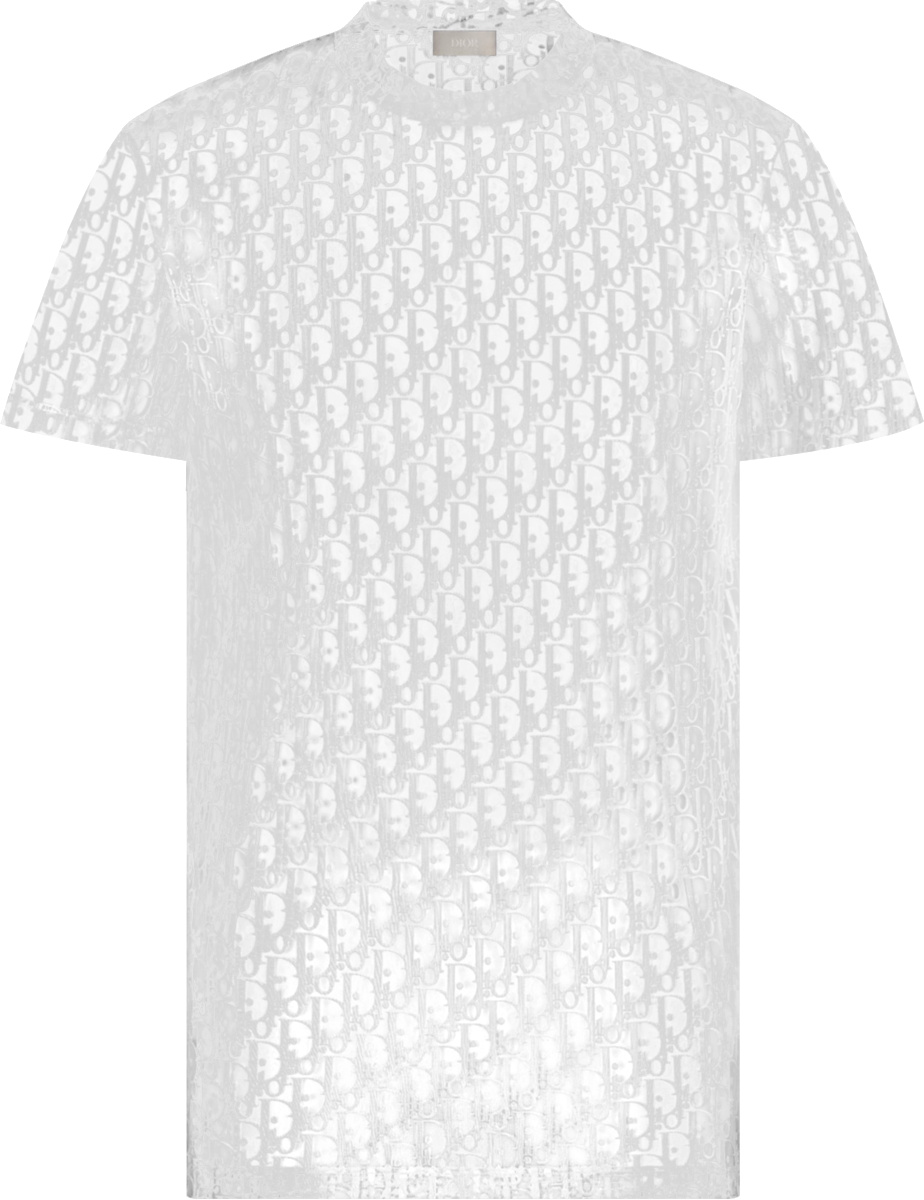 Dior White Sheer Oblique T-Shirt | INC STYLE