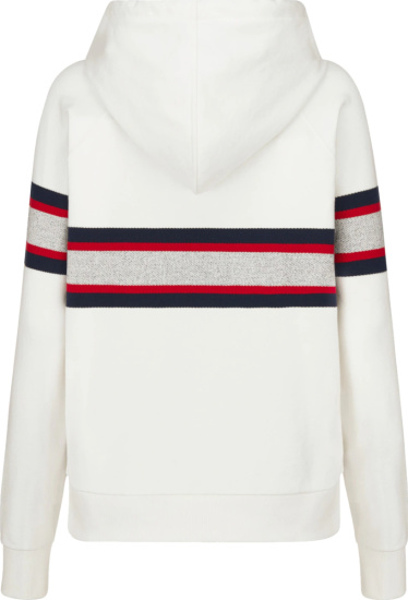 Dior White Navy Star And Striped Dior Alps Hoodie