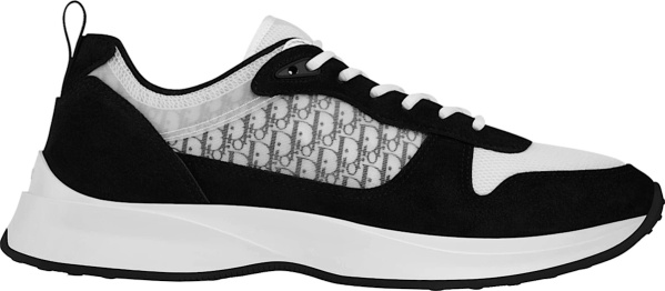 Dior White Oblique And Black Suede B25 Running Sneakers