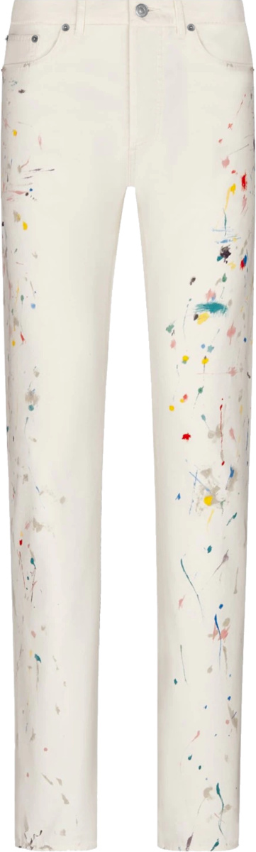 Dior White Paint Splatter Jeans | Incorporated Style