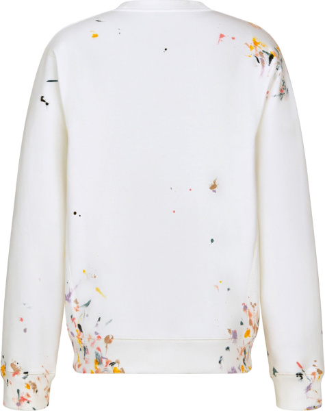 Dior White Paint Splatter Sweatshirt