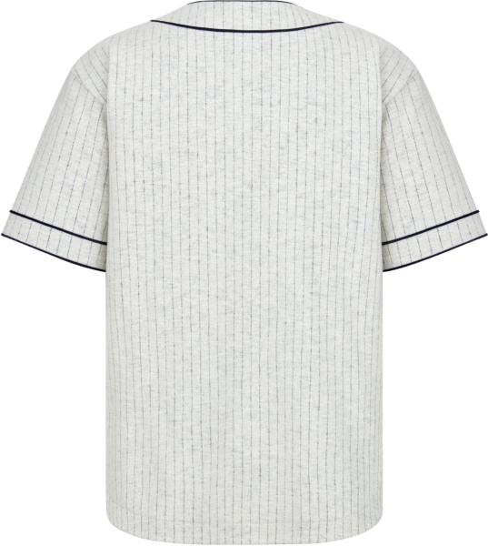 Dior White Pinstriped Baseball Jersey
