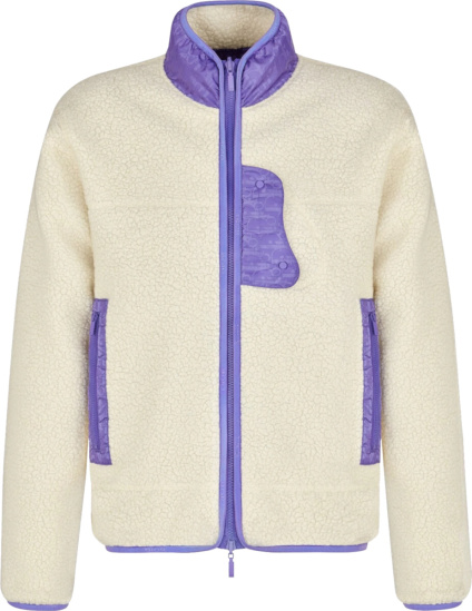Dior White Sherpa Fleece Zip Jacket