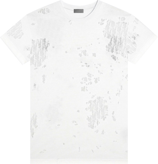 Dior White Oblique Dévoré T-Shirt | Incorporated Style