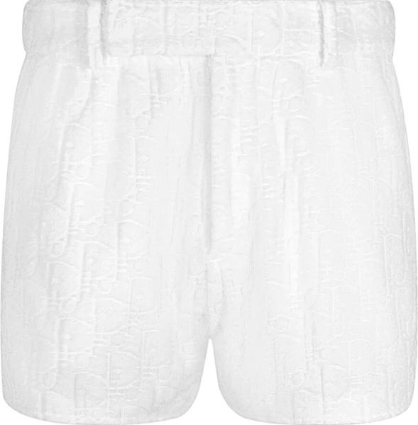 Dior White Terry Oblique Cotton Shorts