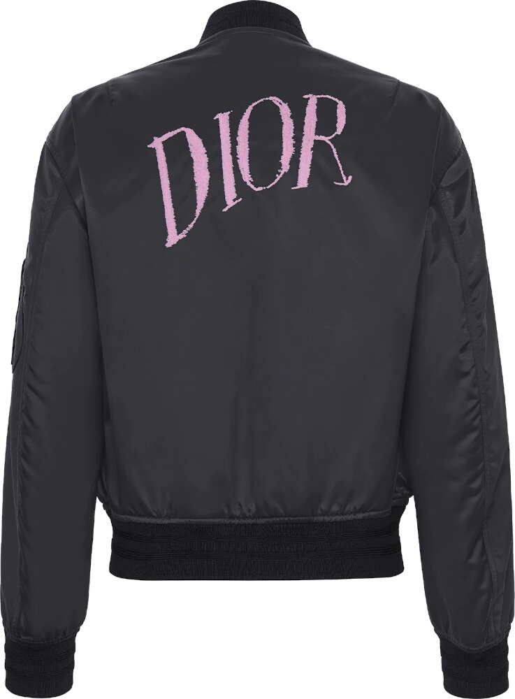 Dior x Alex Foxton Logo-Embroidered Black Bomber Jacket | Incorporated ...