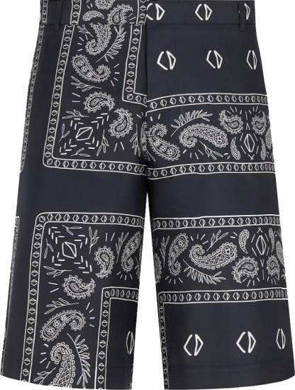 Dior X Cactus Jack Navy Blue Bandana Silk Shorts
