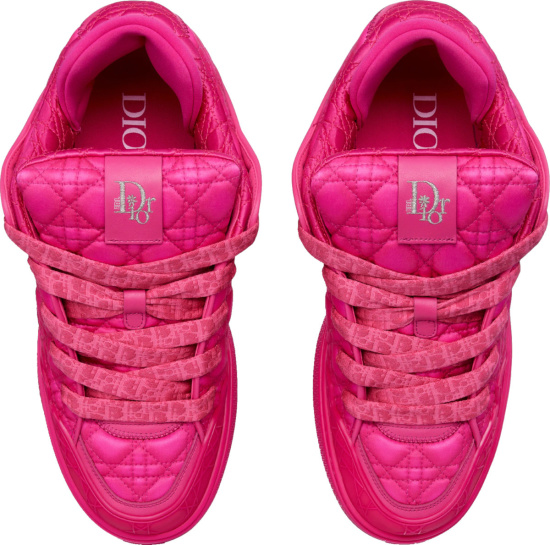 Dior X Erl Hot Pink Quilted Low Top Skate Sneakers