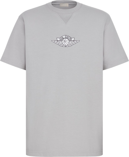 Dior X Jordan Grey Air Dior T Shirt
