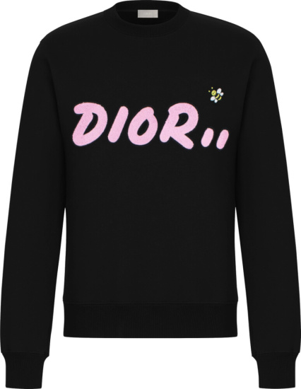 Dior x KAWS Black & Pink-Logo Sweatshirt | INC STYLE