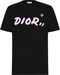 Dior X Kaws Black And Pink T Shirt