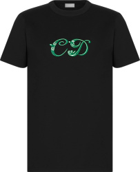 Dior X Kenny Scharf Black And Green Cd Logo T Shirt 193j649a0677 C986