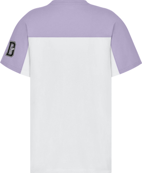 Dior X Kenny Scharf Grey And Purple Logo Print T Shirt