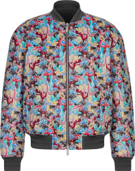 Dior X Kenny Scharf Multicolor Allover Print Bomber Jacket