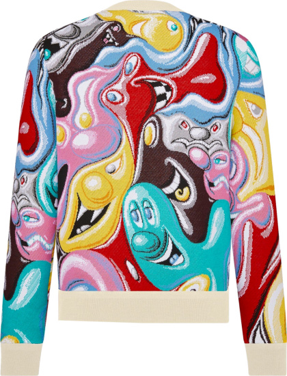Dior X Kenny Scharf Multicolor Jacquard Cartoon Sweater