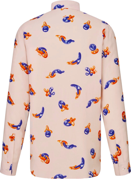 Dior X Kenny Scharf Pale Pink And Allover Print Shirt